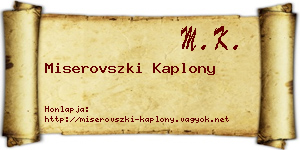 Miserovszki Kaplony névjegykártya